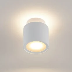 Arcchio loftlampe Walisa, Ø 10 cm, hvid, diffuser, GU10