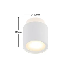 Arcchio loftlampe Walisa, Ø 10 cm, hvid, diffuser, GU10