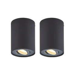 Arcchio loftspot Jolina, rund, antracit, sæt med 2, aluminium