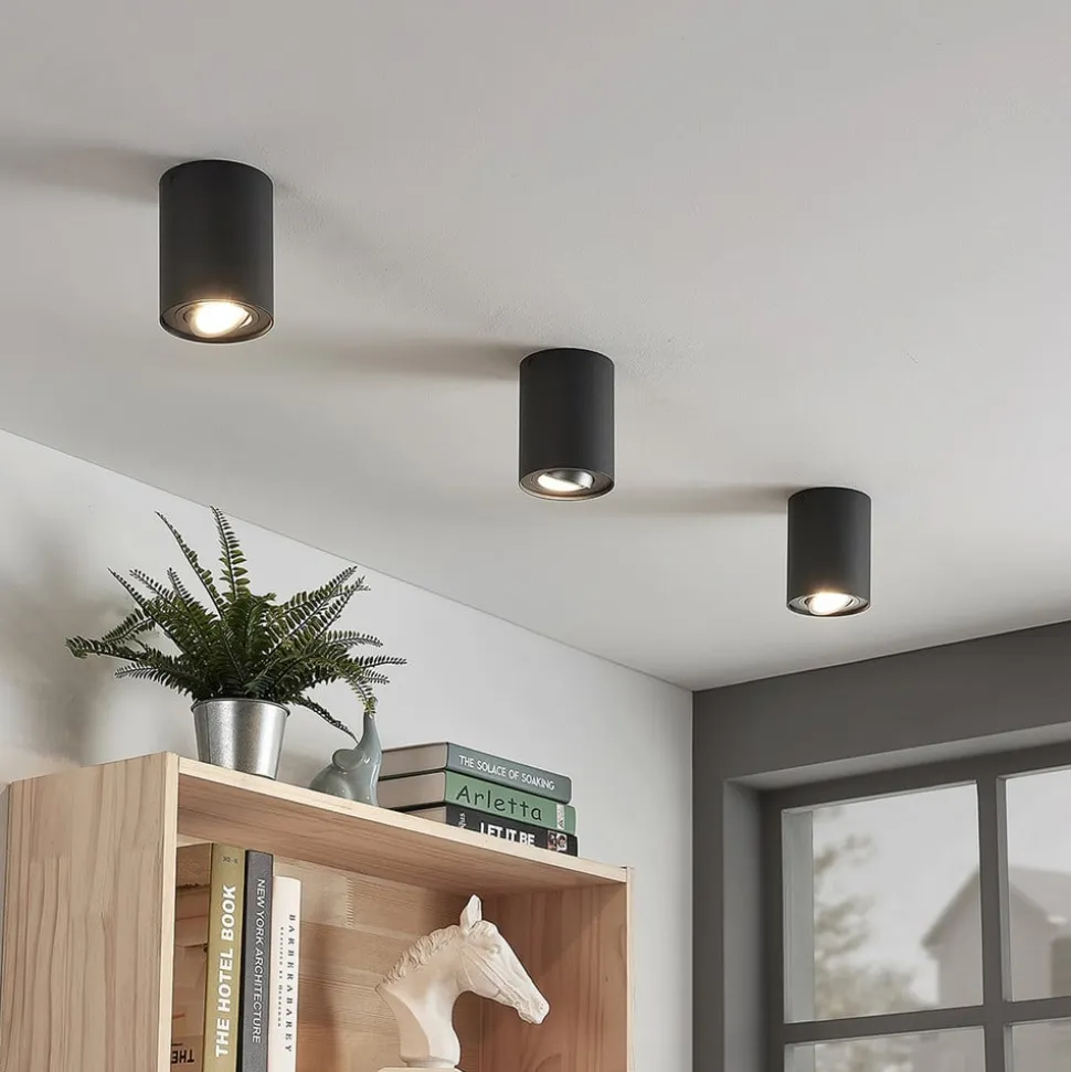 Arcchio loftspot Jolina, rund, antracit, sæt med 2, aluminium