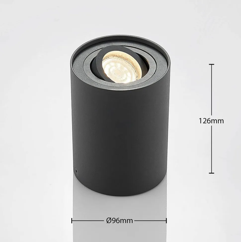 Arcchio loftspot Jolina, rund, antracit, sæt med 2, aluminium