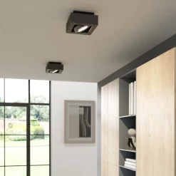 Arcchio loftspot Ronka, grå, 19 cm x 19 cm, GU10