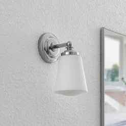 Arcchio Mahdi væglampe til badeværelset, krom, glas, 11 cm, IP44