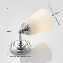 Arcchio Mahdi væglampe til badeværelset, krom, glas, 11 cm, IP44