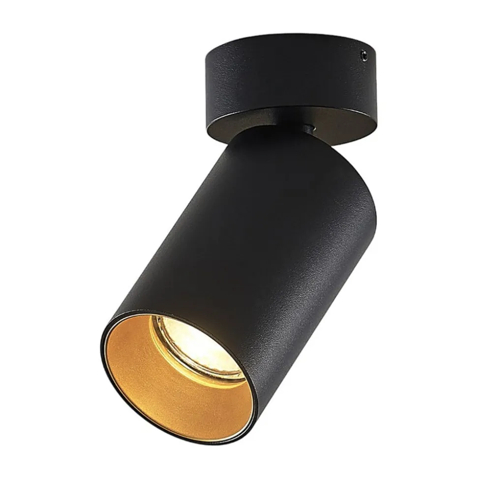 Arcchio spotlight Brinja, sort, rund, 13 cm høj, Ø 6 cm