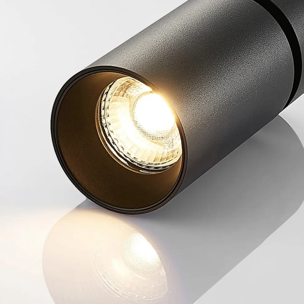 Arcchio spotlight Brinja, sort, rund, 13 cm høj, Ø 6 cm