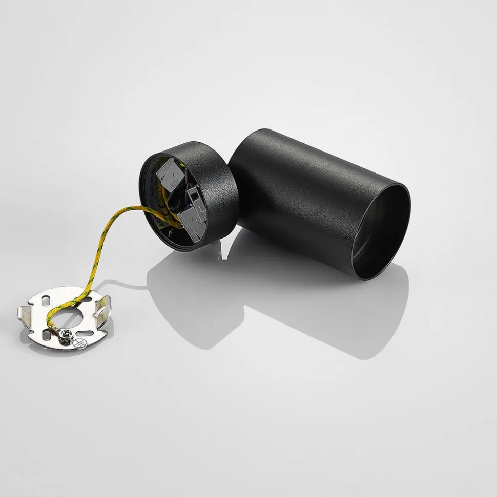 Arcchio spotlight Brinja, sort, rund, 13 cm høj, Ø 6 cm