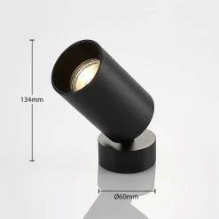 Arcchio spotlight Brinja, sæt med 2, sort, rund, Ø 6cm, GU10