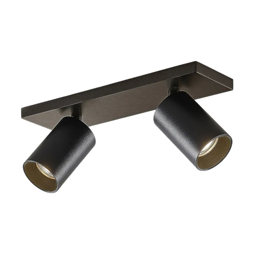 Arcchio spotlight Brinja, sort, kantet, Ø 6 cm, 2-faset, GU10