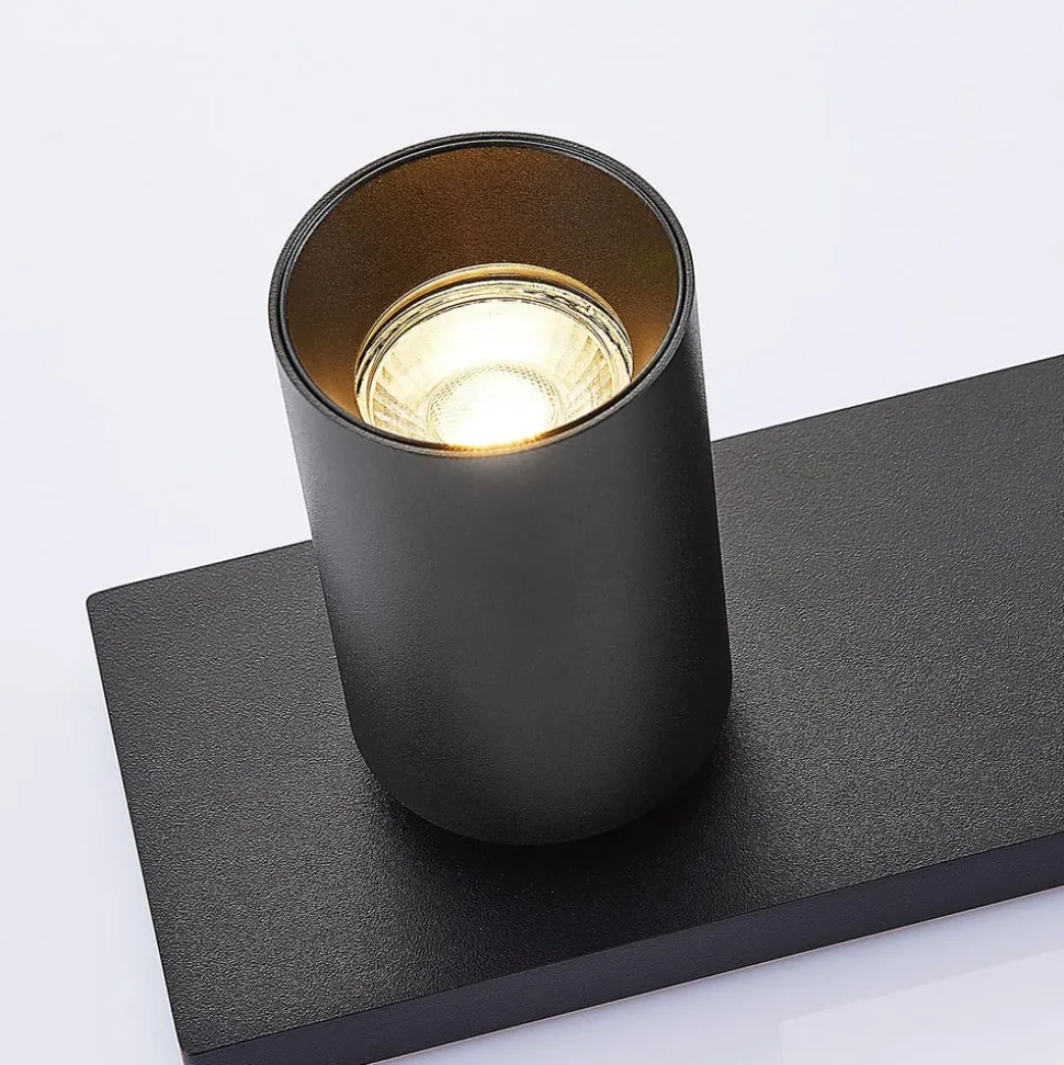 Arcchio spotlight Brinja, sort, kantet, Ø 6 cm, 2-faset, GU10