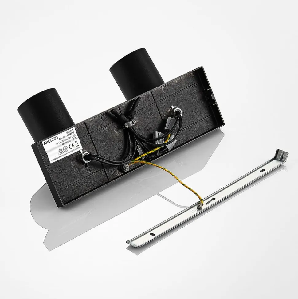 Arcchio spotlight Brinja, sort, kantet, Ø 6 cm, 2-faset, GU10