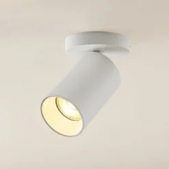 Arcchio spotlight Brinja, hvid, rund, 12 cm høj, Ø 6 cm