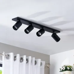 Arcchio spotlight Brinja, sort, 65 cm lang, Ø 7 cm, 4 lyskilder