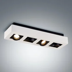 Arcchio spotlight Vince, 47 cm, 4 lyskilder, hvid/sort, GU10