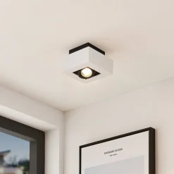 Arcchio spotlight Vince, 14 x 14 cm, hvid/sort, GU10