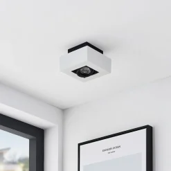 Arcchio spotlight Vince, 14 x 14 cm, hvid/sort, GU10