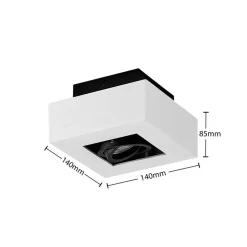 Arcchio spotlight Vince, 14 x 14 cm, hvid/sort, GU10