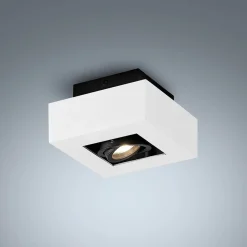 Arcchio spotlight Vince, 14 x 14 cm, hvid/sort, GU10