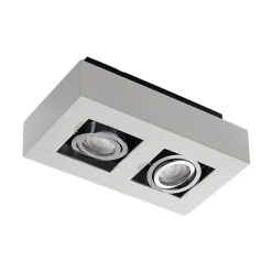 Arcchio spotlight Vince, 25 cm, 2 lyskilder, hvid/krom, GU10