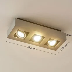 Arcchio spotlight Vince, 36 cm, 3 lyskilder, sølv, GU10