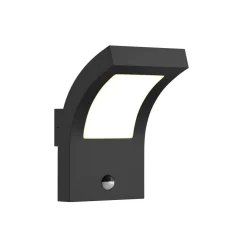 Arcchio udendørs LED-væglampe Advik, antracit, IP54, sensor