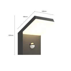 Arcchio udendørs LED-væglampe Yolena, sensor, antracit, aluminium