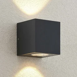 Arcchio udendørs LED-væglampe Tassnim, 12 cm, antracit, IP65