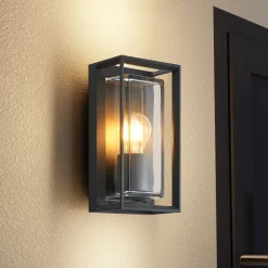 Arcchio udendørs væglampe Ismera, 25 cm, antracit, sensor