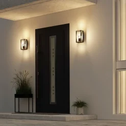 Arcchio udendørs væglampe Ismera, 25 cm, antracit, sensor