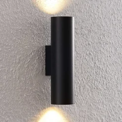 Arcchio væglampe Brinja, sort, metal, op/ned, GU10