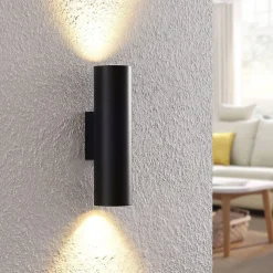 Arcchio væglampe Brinja, sort, metal, op/ned, GU10