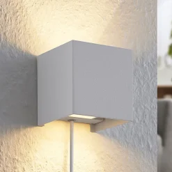 Arcchio væglampe Zuzana, kantet, hvid, stik, G9, 10 cm