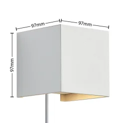 Arcchio væglampe Zuzana, kantet, hvid, stik, G9, 10 cm