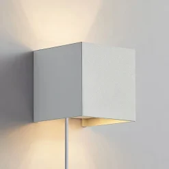 Arcchio væglampe Zuzana, kantet, hvid, stik, G9, 10 cm