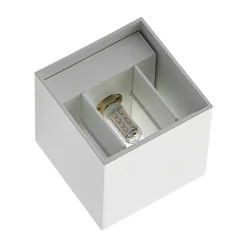 Arcchio væglampe Zuzana, kantet, hvid, stik, G9, 10 cm