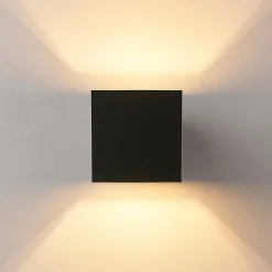 Arcchio væglampe Zuzana, kantet, sort, G9, 10 cm bred