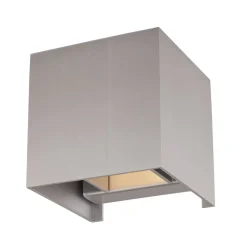 Arcchio væglampe Zuzana, kantet, aluminiumsfarvet, G9, 10 cm