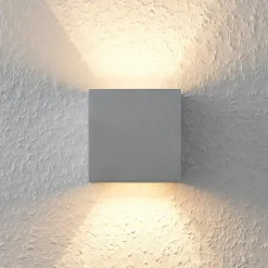 Arcchio væglampe Zuzana, kantet, aluminiumsfarvet, G9, 10 cm