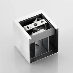 Arcchio væglampe Zuzana, kantet, aluminiumsfarvet, G9, 10 cm