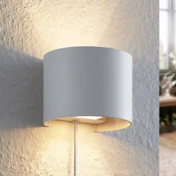 Arcchio væglampe Zuzana, rund, hvid, stik, G9, 13 cm