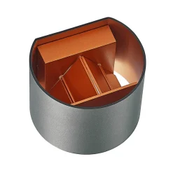 Arcchio væglampe Zuzana, rund, sort, stik, 13 cm