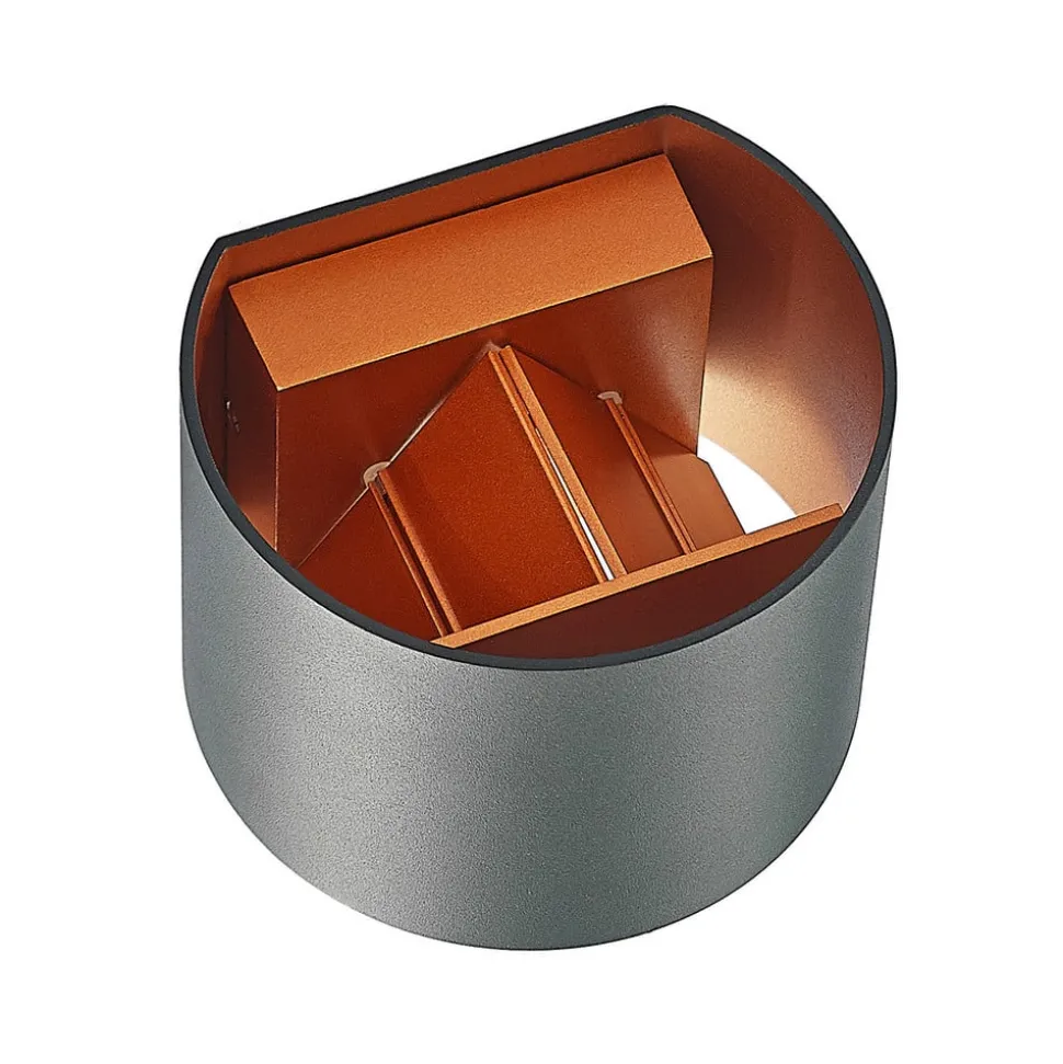 Arcchio væglampe Zuzana, rund, sort, stik, 13 cm