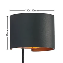 Arcchio væglampe Zuzana, rund, sort, stik, 13 cm