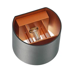 Arcchio væglampe Zuzana, rund, sort, stik, 13 cm