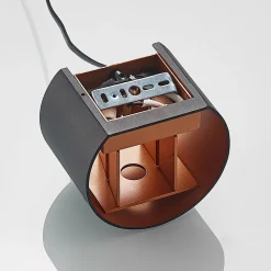 Arcchio væglampe Zuzana, rund, sort, stik, 13 cm