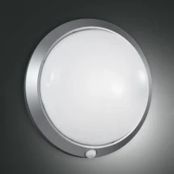 Armilla udendørs væglampe, sølv, bevægelsessensor, Ø 30 cm