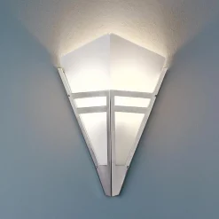 Art deco-væglampe fra 1980, forkromet metal