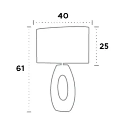 Artisan bordlampe med stofskærm