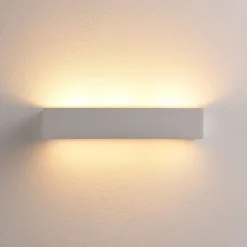 Arya væglampe, op/ned, hvid, gips, G9, 2 lyskilder, kan males