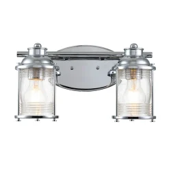 Ashland Bay væglampe til badeværelset, 2 lk, krom